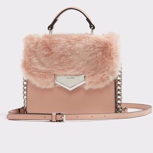 Aldo Pink Faux Fur Crossbody Bag
